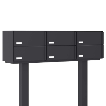 Mailbox System Copenhagen for Six Anthracite | H
