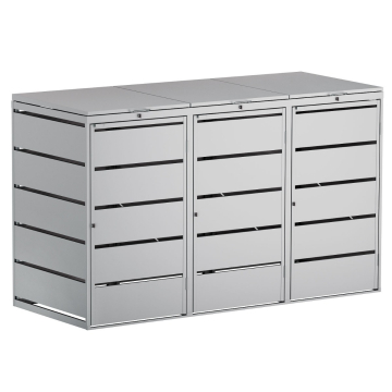 Edda Triple Trash Can Storage, 240L, Light Gray