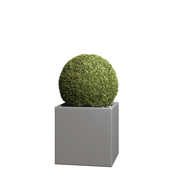 Medium Cube Planter in Metallic Gray