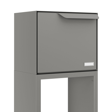 Rotterdam Freestanding Mailbox with Parcel Compartment in Metallic Gray