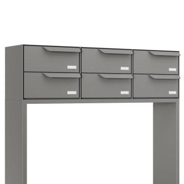 Rotterdam for Six | H Mailbox System in Metallic Gray
