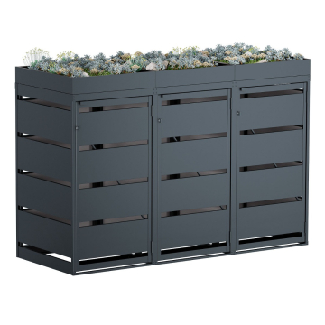 Egon Triple Trash Can Storage Unit 120 Liter in Anthracite