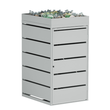 Edgar Single Trash Can Storage Unit 240 Liter in Light Gray