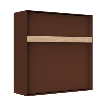 Oxford Brown Wall Mount Mailbox with Wood Handle