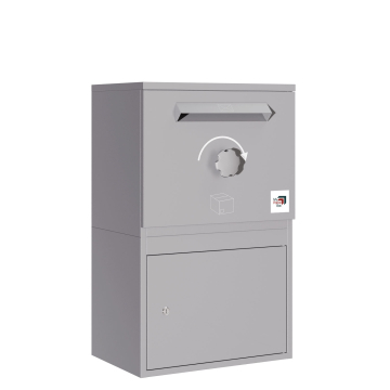 Köln Parcel Box with Flat Roof  - Size  L in Agate Gray | Freestanding