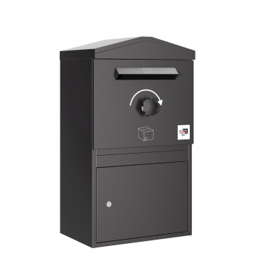 Mainz Parcel Box with Pointed Roof  - Size  L in Black | Freestanding