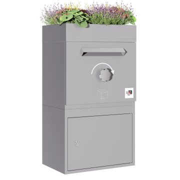 Bochum Package Box with Green Roof - Size L in Agate Gray | Wall Mounting