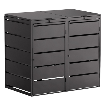 Edda Double Trash Can Storage, 240L, Black