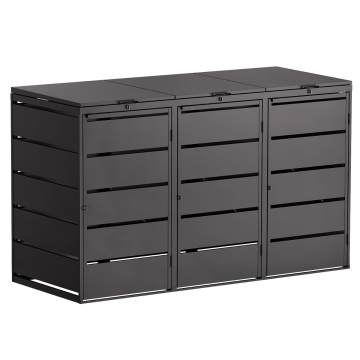 Edda Triple Trash Can Storage, 240L, Black