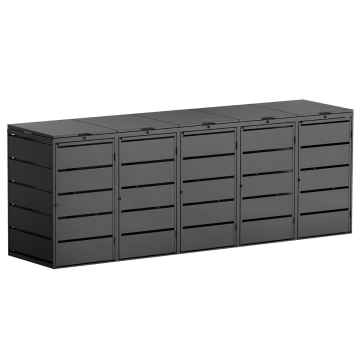 Edda 5-Bin Trash Can Storage, 240L, Black
