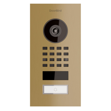 Flush-Mount Door Intercom Smart-IN Doorbird D1101V Brass Finish