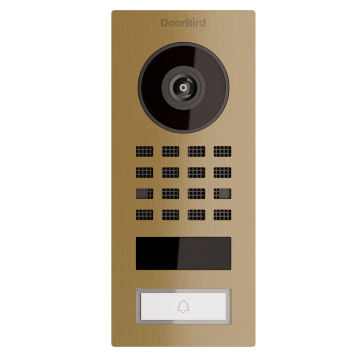 Surface-mounted door intercom system Smart-ON Doorbird D1101V Brass Finish