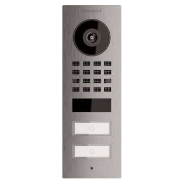 Surface-mounted Smart-ON Intercom for Two Doorbird D1102V Stainless Steel