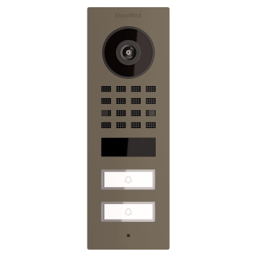 Surface-Mounted Smart-ON Intercom for Two Doorbird D1102V, Beige Gray