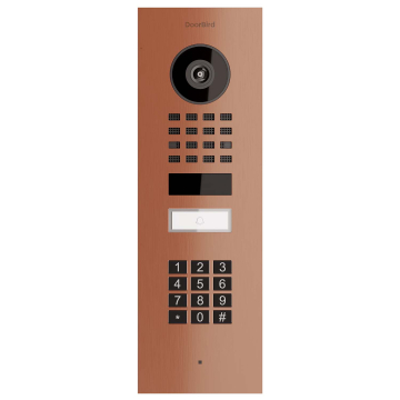 Flush-Mount Door Intercom Smart-IN Doorbird D1101KV with Keypad Module Bronze Finish