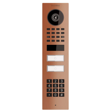 Surface-mounted Smart-ON Intercom for Two Doorbird D1102KV with Keypad Module Bronze Finish
