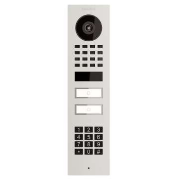 Surface-mounted Smart-ON Intercom System for Two Doorbird D1102KV with Keypad Module, White