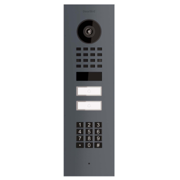 Flush-mounted Smart-IN Intercom for Two Doorbird D1102KV with Keypad Module, Anthracite