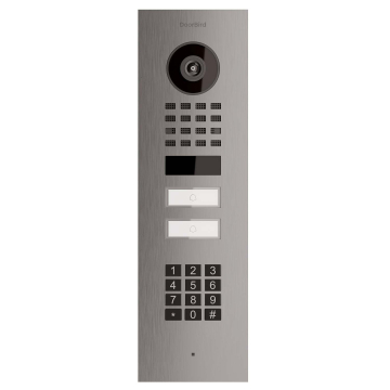 Flush-mounted Smart-IN Intercom for Two Doorbird D1102KV with Keypad Module, Stainless Steel