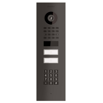 Flush-Mount Intercom Smart-IN for Two Doorbird D1102KV with Keypad Module, Graphite Black