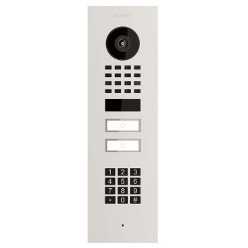 Flush-mounted Smart-IN Intercom for Two Doorbird D1102KV with Keypad Module, White
