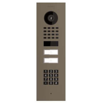 Flush-mounted Smart-IN Intercom for Two Doorbird D1102KV with Keypad Module, Beige Gray