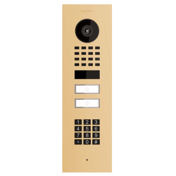 Flush-mounted Smart-IN Intercom for Two Doorbird D1102KV with Keypad Module Beige