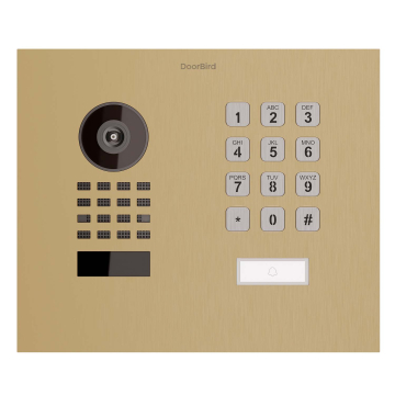 Flush-mount Door Entry System Smart-IN WideScope Doorbird D1101KH with Keypad Module Brass Finish