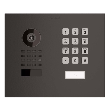 Flush-Mount Intercom System Smart-IN WideScope Doorbird D1101KH with Keypad Module, Graphite Black