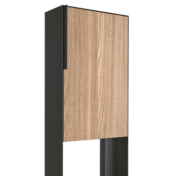 Faro Anthracite Freestanding Mailbox with Wood-Look Front