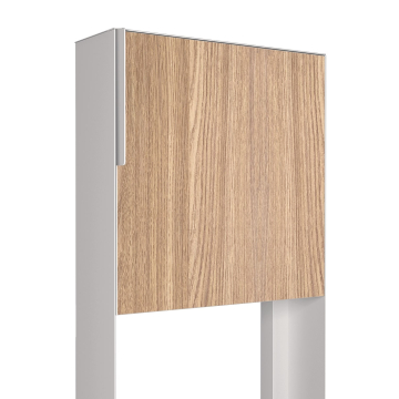 Freestanding Mailbox, White with Woodgrain Door