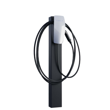 Tesla Wall Connector Pedestal VoltStand with Ground Anchor Black