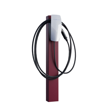 Tesla Wall Connector Pedestal VoltStand with Ground Anchor Red