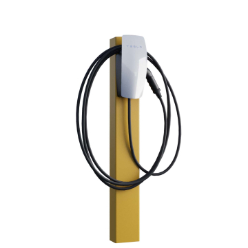 Tesla Wall Connector VoltStand Pedestal with Ground Anchor, Canary Yellow