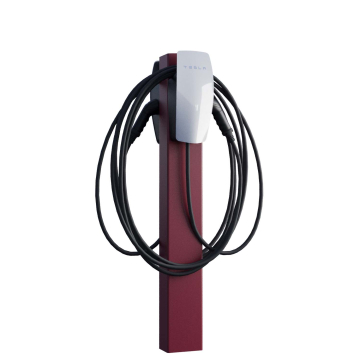 Tesla Wallbox VoltStand for Two with Ground Anchor Red