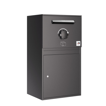 Köln Parcel Box with Flat Roof  - Size  XL in Black | Freestanding