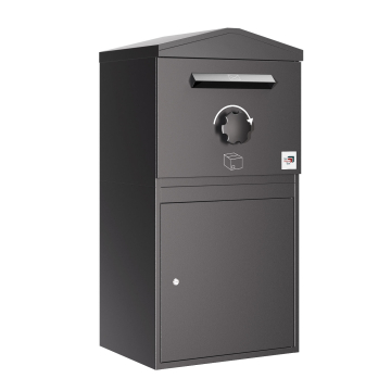 Mainz Parcel Box with Pointed Roof  - Size XL in Black | Freestanding