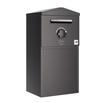 München Parcel Box with Pointed Roof  - Size XL in Black | Rear Removal - Freestanding