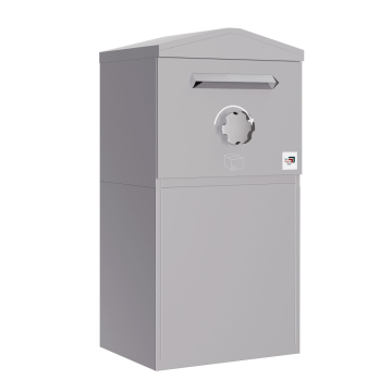 München Parcel Box with Pointed Roof  - Size XL in Agate Gray | Rear Removal - Freestanding