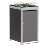 Emma Single 120L Trash Can Shed in Anthracite with Signal Gray Frame