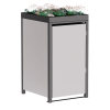 Emma Single 120L Trash Can Storage in Light Gray Metallic with Dark Gray Frame