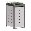 Anna Single Trash Can Storage Box 120L in Light Gray Metallic with Dark Gray Frame