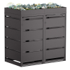 Egon Double Trash Can Shed 120 Liter in Black