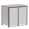 Hugo Double Trash Can Storage Box 240L Light Gray Metallic with Dark Gray Frame