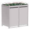 Emma Double Trash Can Storage Unit for 120L Bins in Light Gray Metallic