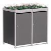 Tilda Double Trash Can Storage Unit 240L in Anthracite with Signal Gray Frame