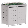 Anna Double Bin Shed, 120L, Light Gray Metallic