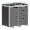Anna Double Trash Can Storage Unit for 120L Bins in Anthracite with Signal Gray Frame
