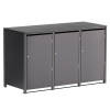 Helmut Triple Trash Can Storage Shed for 120L Bins in Anthracite