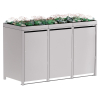 Tilda Triple Trash Can Storage Unit 240L in Light Gray Metallic